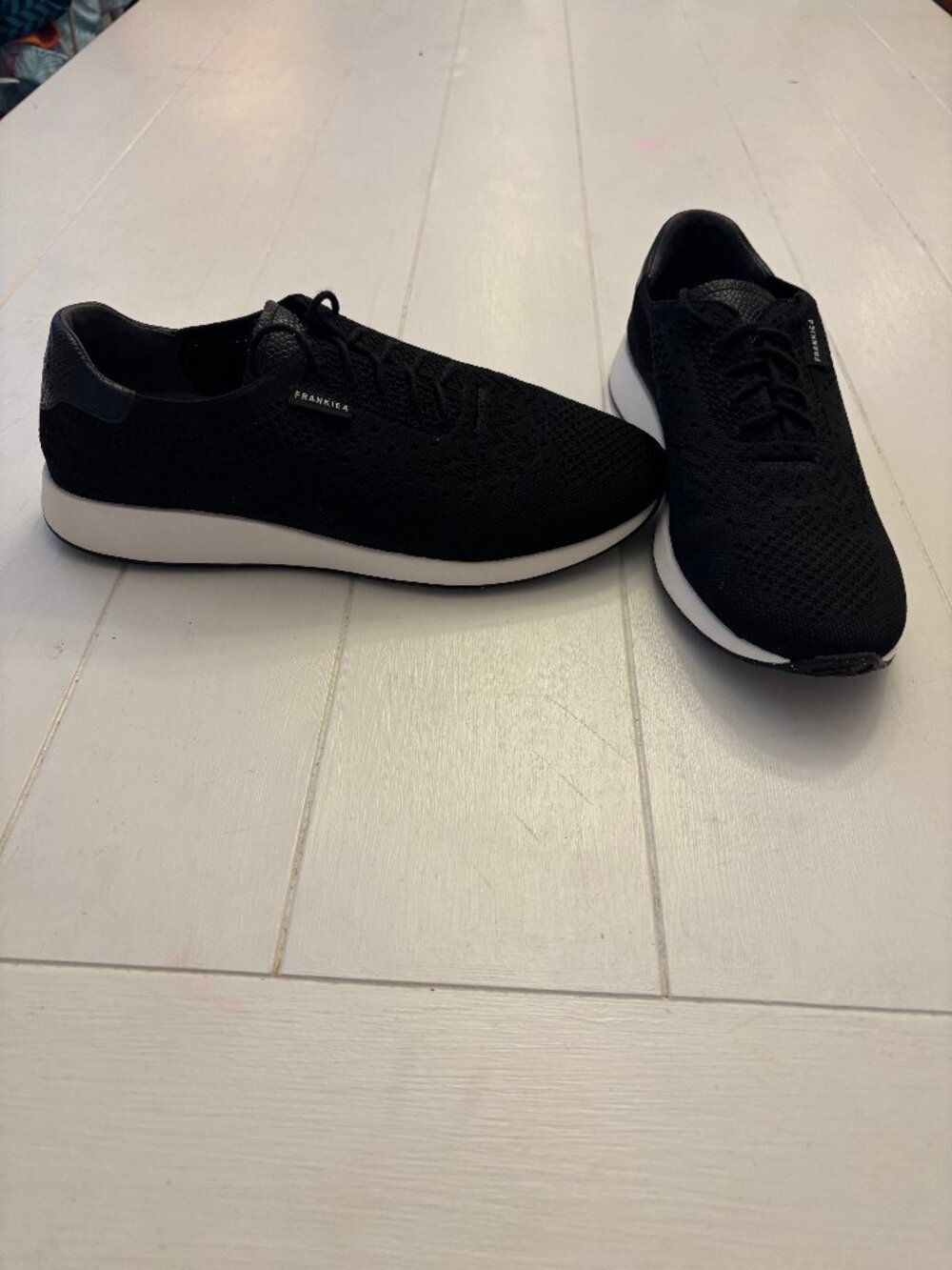Frankie4 Women’s Black Knit Lace-Up Sneakers